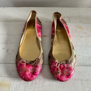 J. Crew Pink Floral Ballet Flats